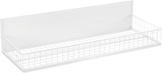 Magnetic Storage Basket, Magnetic Shelf for Fridge,Magnetic Spice Rack Wire Mesh Magnetic Organizer Holder Accessories for Office Kitchen Classroom Storage, White, 13.77" x 5.11" x3.26"