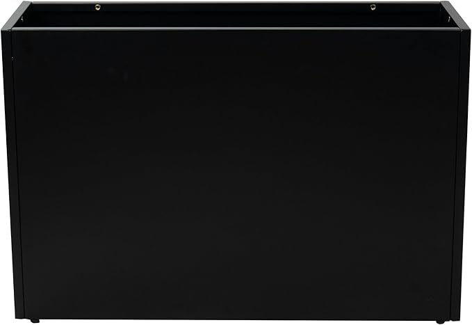 Kozyard 36" x 12" x 24" Metal Rectangular Planter Box Steel Long Box Planter Black Powder Coated Steel Plant Pot All-Weather Use with Partition Panel for Indoor Outdoor for Trees, Plants Flowers