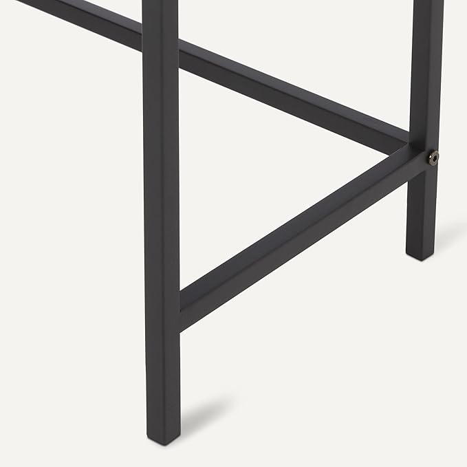 Amazon Basics Rectangular Console Table with Storage Shelf, Steel Frame, 39x31x11.8 in, Black