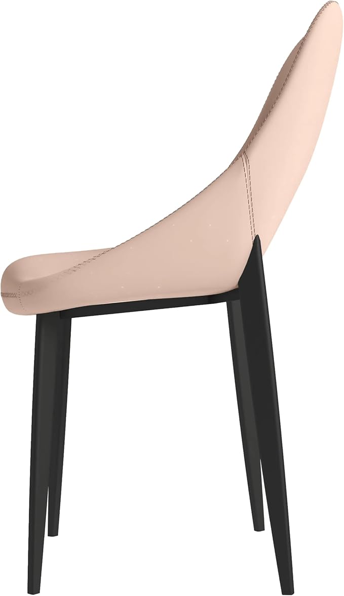 LeisureMod Amalfi Upholstered Fabric Dining Chair – Modern Side Chair with Iron Legs, Mid-Century Accent Chair for Dining Room or Kitchen