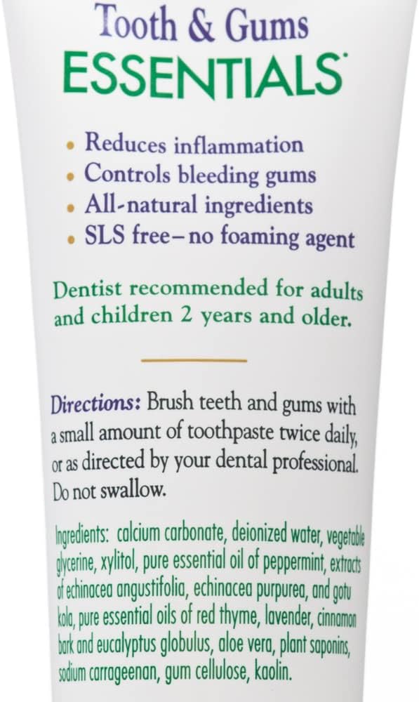 Dental Herb Company - Tooth & Gums Tonic (18 oz.) Mouthwash and Essentials Paste (Kit) - Truly Natural - Alchohol and Fluoride Free. Controls Bleeding and inflamed Gums and relieves Dry Mouth.