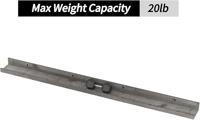 Giftgarden 47 Inch Gray Floating Shelves for Wall Mount, Grey Wood Wall Shelf Ledge for Bathroom Bedroom Living Room Kitchen Storage, Set of 3 Different Sizes