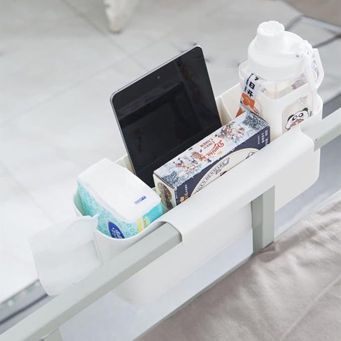 Bedside Storage Organizer Caddy Hanging Organizer Bunk Bed Shelf Holder Pocket for College Dorm Room Baby Bed Rails (Green)