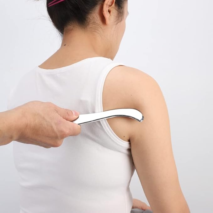 Stainless Steel Gua Sha Scraping Massage Tool-Muscle Scraper - Soft Tissue Mobilization,Physical Therapy for Back, Legs, Arms (2 PCS)