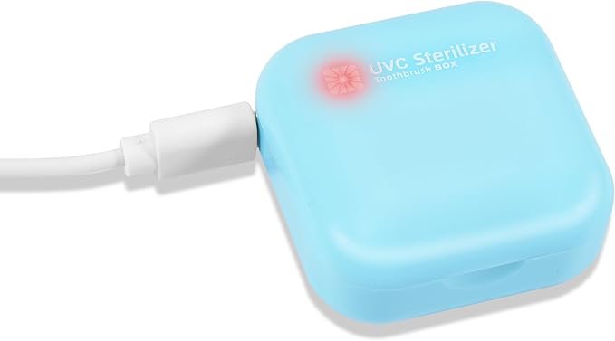 Wall Mounted Toothbrush Holder & Toothbrush Cleaner, Electric ToothBrush Holder, Cleaner for Bathroom Accessory, Clean for Home, Travel (Sky Blue)