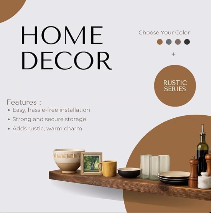 joelsantiques 30 Inch Floating Shelves - 30x8x2 in - Bathroom Shelves Over Toilet - Wall Mounted Floating Shelves Toilet Paper Storage Small Farmhouse Decor Shelf, Rustic Brown