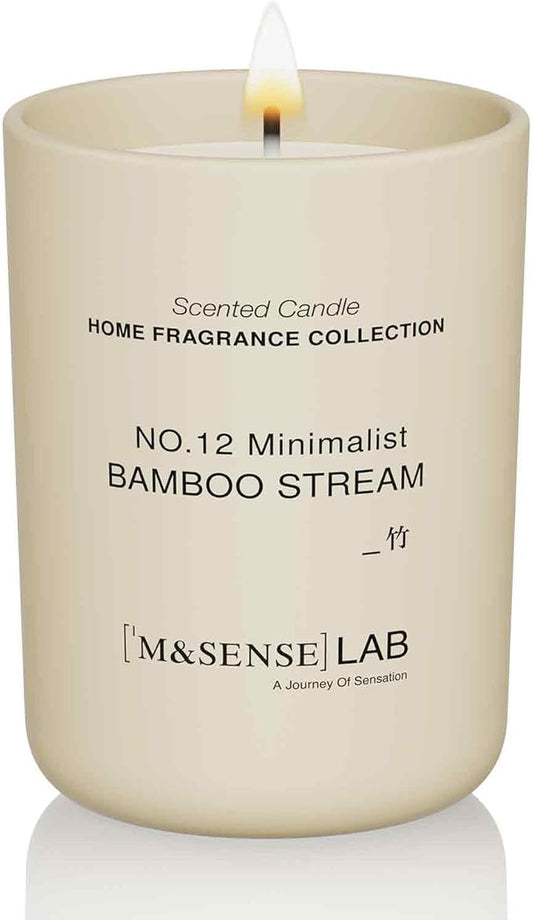 M&SENSE Natural Soy Candle| Bamboo Stream | 8.82 oz, 50H Burn | Minimalist Scented Candle for Relaxation, Gifting, Home Décor | for Bedroom, Office, Party Medium