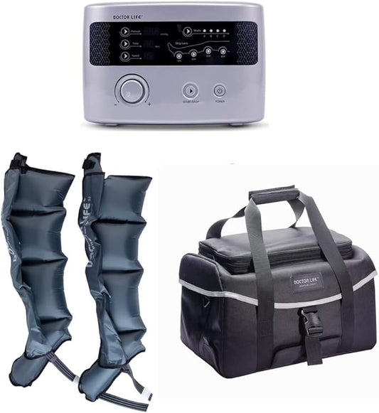 DOCTOR LIFE LX9max - Sequential Air Compression Recovery System : Device + Legs (XL) + Carry Bag, FSA-HSA Approved