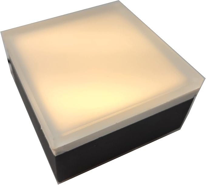 LUMENGY Paver Light 8×8 Inch (7.87 inch X 7.87 inch), Warm White Glare-Free Illumination for Driveways, Pathways, Pool Deck & Patios, 2700K Warm White, 12V AC/DC, Waterproof & Drive-Over Rated