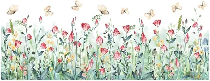 Set of 28x20 Inch Size Hello Spring Summer Window Cling Sticker Tulip, Flower and Butterfly Window Stickers, Spring and Summer Decor, Home, Shop, Party Window Glass Display Stickers (Floral)