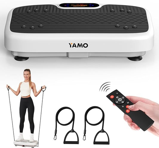 YAMO Vibration Plate Exercise Machine, Vibrating Plate for Lymphatic Drainage & Weight Loss, 350lbs Capacity Whole Body Shaking Workout Fitness Platform
