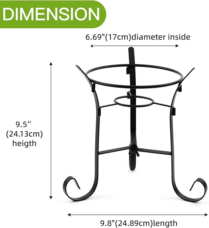 VOREEN 10" Gazing Ball Stand, Metal Gazing Globe Stand for 8-12 Inch Garden Gazing Globe, Outdoor Décor Garden Yard Accessories, Black