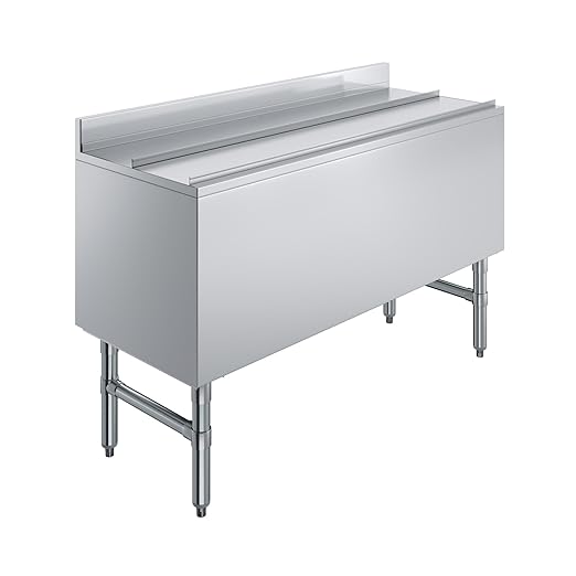 AmGood 18.5 in. x 48 in. Underbar Ice Bin with Sliding Lid | NSF | Stainless Steel Ice Chest with Sliding Lid