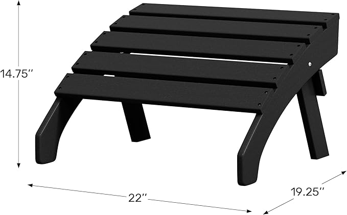 WestinTrends Dylan Outdoor Patio HDPE Adirondack Ottoman Footrest, Orange