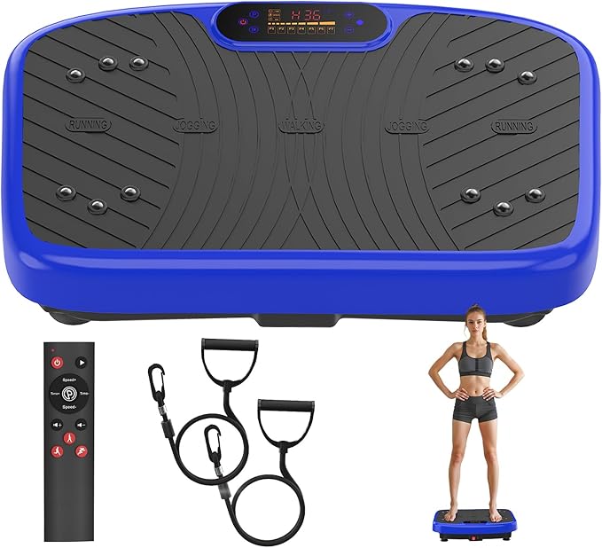Vibration Plate Exercise Machine, Vibration Plate Platform for Lymphatic Drainage, 200 Adjustable Speeds Power Shaping Vibrating Plate Helps Weight Loss, Shaping, Max Weight 450 Lbs