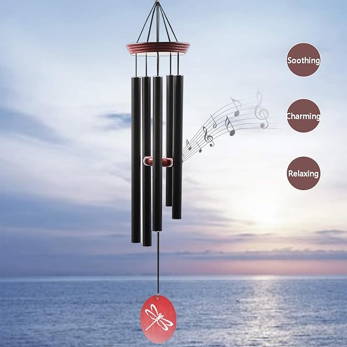 Wind Chimes for Outside, 33 Inch Wind Chimes Outdoor Tuned Soothing Melody, Memorial Wind Chime Sympathy Gifts for Loss of Loved One Prime. Garden Wind Chime. Dragonfly