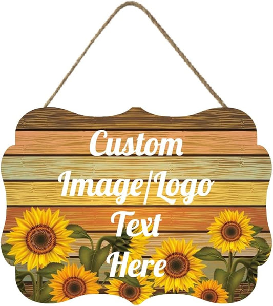 Personalized Wooden Welcome Sign Hanging Door Sign Farmhouse Decor for Home Office 11.2 * 8 Inch