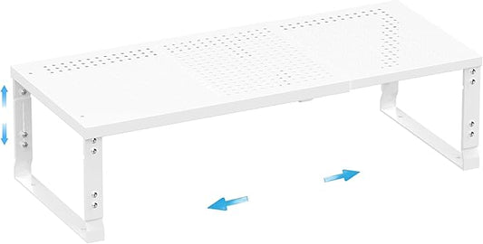 Expandable Spice Rack,Stackable Storage for Cabinet, Multi-Functional Kitchen Shelving,Height-Adjustable,Sustainable Organizer Solution(1Pack/White/Large)