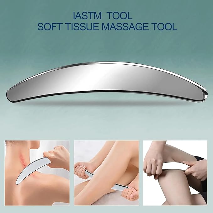 Stainless Steel Muscle Scraping Tool Set – Gua Sha Massage Scraper for Fascia & Muscle Relaxation – Myofascial Release Scraping Massager Kit