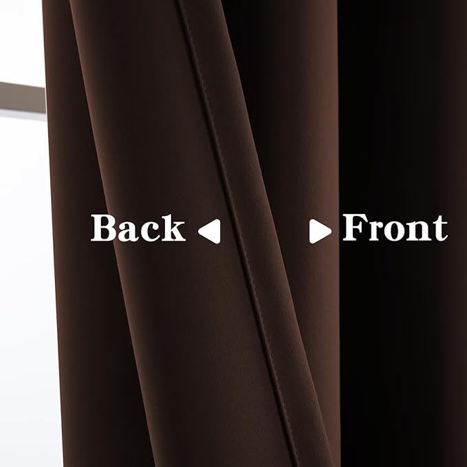 Blackout Curtains Custom Size for Bedroom 1 Panel, Thermal Insulated Blackout Curtains, Solid Grommet Privacy Room Darkening Drapes for Living Room Window (Customsize, Chocolate)