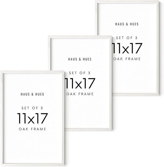 HAUS AND HUES Standalone White Oak Frame Set of 3-11x17