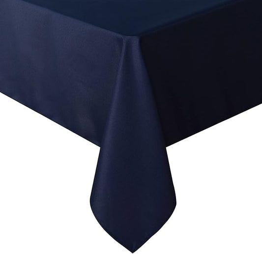 sancua Rectangle Tablecloth - 70 x 120 Inch - Stain and Wrinkle Resistant Washable Polyester Table Cloth, Decorative Fabric Table Cover for Dining Tables, Buffet Parties and Camping, Navy