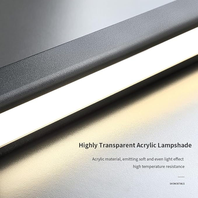 JAYMP Minimalist Linear Pendant Light Dimmable LED Modern Chandelier Dining Room Island Light Restaurant Cafe Bar Office Hanging Lamp Black 45"