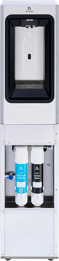 Avalon Freestanding Bottle Filler, High Capaciy Cooling, Sensor Dispensing, UV Cleaning, Digital Bottle Counter Display, Dual Filtration, WiFi Enabled