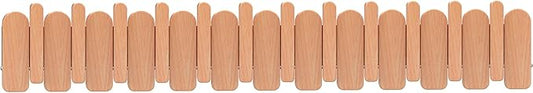 Wall Mounted Piano Key Hanger | Flip Style Hook | Entrance Wall Art Hook, Made of Oak Wood (3 Times Painted, 4 Times Polished) (Arc Beech, 12Hooks)