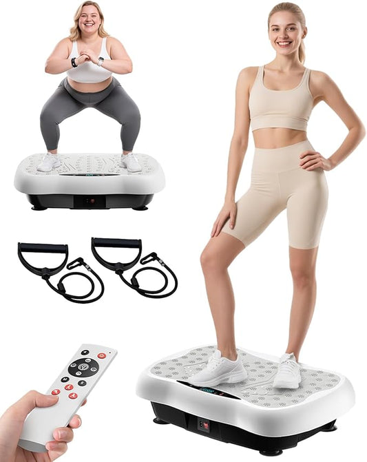 Vibration Plate Exercise Machine, Vibrating Platform for Lymphatic Drainage with 120 Speeds, Upgraded Vibrated Plates for Weight Loss, Full Body Workout Equipment for Fitness at Home
