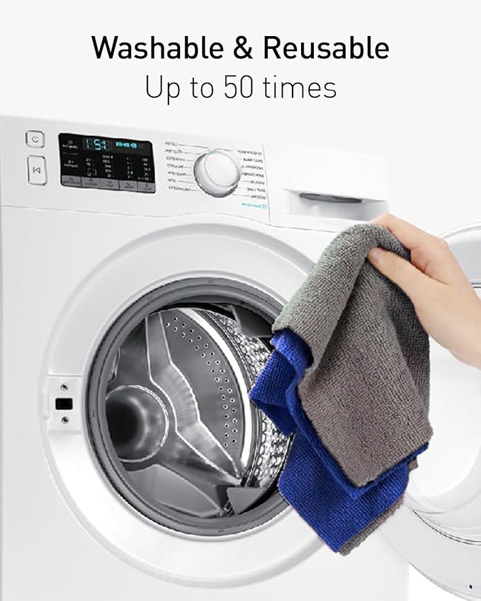 Fantasticlean Microfiber Cleaning Cloth Roll -75 Pack, Tear Away Microfiber Towels, 12" x 12", Reusable, Washable, Scratch Free, Ultra Absorbent Dish Rags for Car, Home, Garage or Shop (DimGray)