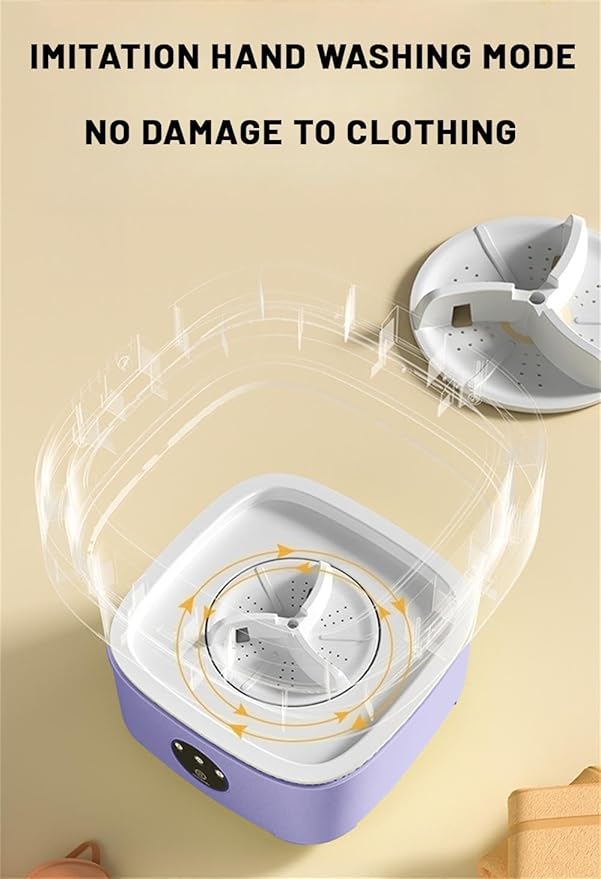 Portable Washing Machine, Mini Washer,16L Upgraded Large Capacity Foldable Washer.Deep Cleaning of Underwear, Baby Clothes and Other Small Clothes.Suitable for Apartments, Dormitories, Hotels.(Purple)