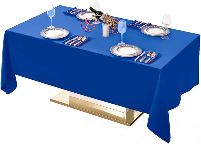 Surmente Blue Tablecloth 60 x 102-inch Rectangular Polyester Table Cloth for Weddings, Banquets, or Restaurants