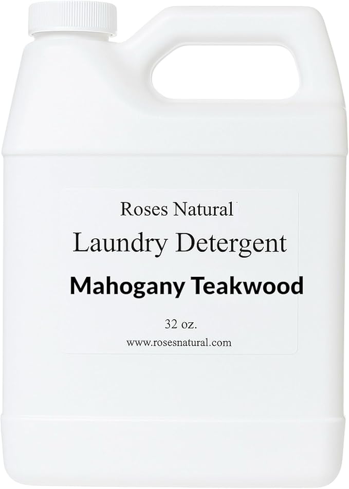 Plant-Based Liquid Laundry Detergent, 32 Fl Oz, Multiple Scents, HE Compatible (Mahogany Teakwood)