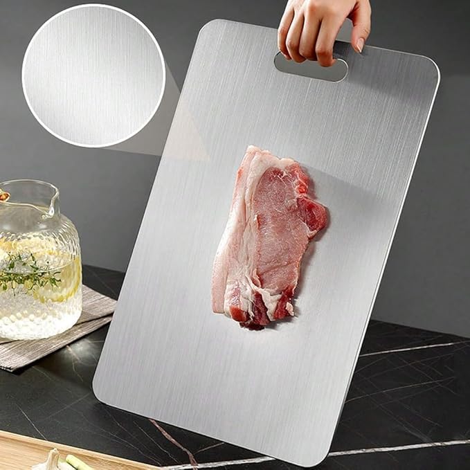 Titanium Cutting Board,100% Pure Titanium Cutting Boards for Kitchen, 2025 Double Sided Food-Grade Chopping Board for Cutting Meat Vegetable Fruit (18"L x 12"W)