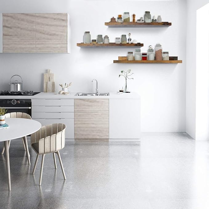 Giftgarden 24 Inch Floating Shelves Wall Mounted Set of 3, Rustic Large Wall Shelves Picture Ledge Shelf for Bedroom Living Room Bathroom Kitchen, 3 Different Sizes