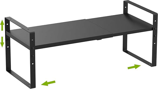 Expandable,Stackable Spice Rack,Seasoning Organizer and Storage,Spices Jar Racks for Cabinet,Countertop, Metal Pantry, Cupboard,Laundry Storages,Heavy Duty(1 Pack/Medium/Black)