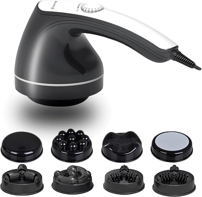 Body Sculpting Machine, Handheld Cellulite Massager, Body Shaper for Women,Lymphatic Drainage Massage for Stomach Belly Thighs Arm Butts with 8 Massage Heads Attachment 2 Mesh Covers