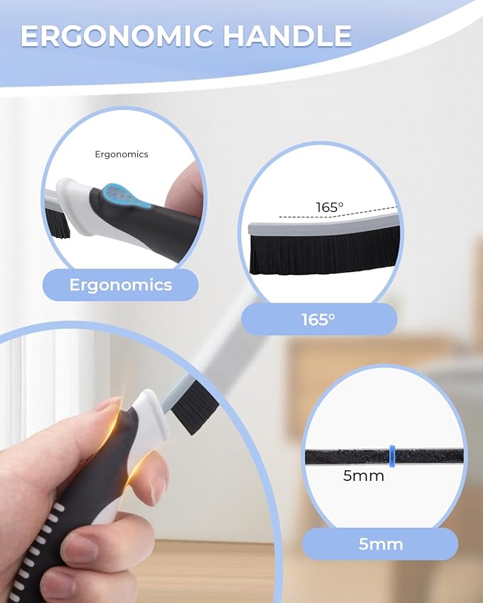 Crevice Cleaning Brushes, Scrub Brush for Hard to Reach Small Space, Home Essentials, Cleaning Supplies, Cleaning Tools for Household Use, Bathroom, Shower, Kitchen, Toilet, Window (3, Blue)