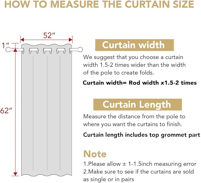 H.VERSAILTEX Blackout Window Curtain Panels Thermal Insulated Room Darkening Solid Grommet Curtains/Drapes for Bedroom Privacy Protection (Set of 2 Panels,52 by 63 Inch Long, Macchiato)