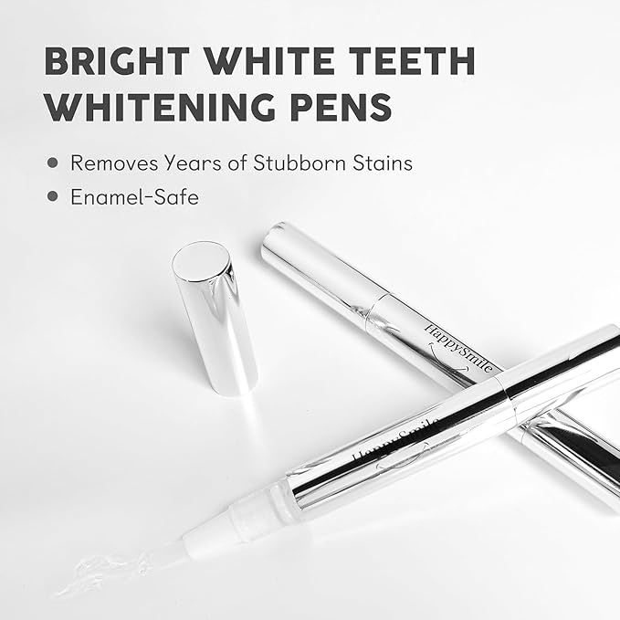 HappySmile Premium Teeth Whitening Pen Set of 3 - Achieve a Brighter Smile, Easier Than Strips or Other Whitening Kits - Professional Results, Gentle on Sensitive Teeth