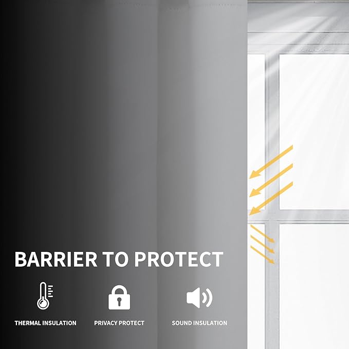 Easy-Going Blackout Curtains for Bedroom, Solid Thermal Insulated Grommet and Noise Reduction Window Drapes, Room Darkening Curtains for Living Room, 2 Panels(52x46 in, Greyish White)