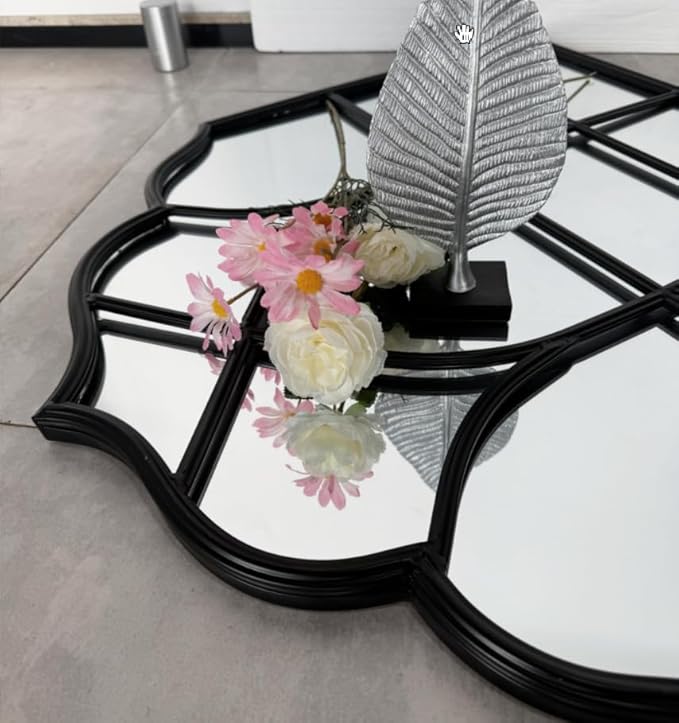 Window Mirror Pane, Black Metal Frame, Cathedral Arched Wall Mirrors Decorative Over Fireplace Mantel, Farmhouse Decorations for Dining Living Room Hallway Entryway