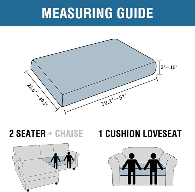 H.VERSAILTEX Velvet Stretch Individual Couch Cushion Cover Plush Slipcover for Loveseat Sofa Furniture Protector Seat Cover (1 Piece Loveseat Cushion Cover, Taupe)