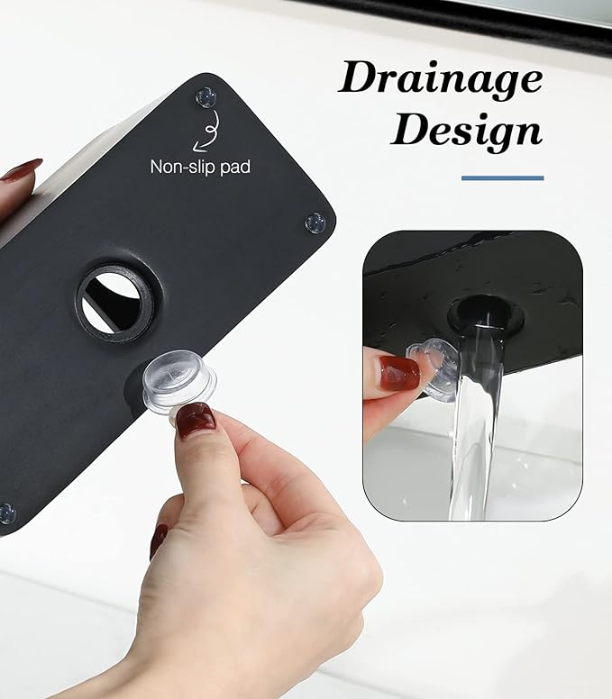 Luxspire Toothbrush Holder, 3 Slots Electric Toothbrush and Toothpaste Holder, Resin Bathroom Countertop Storage Bathroom Accessories Toothbrush Stand for Vanity Counter Organizer Caddy - Black