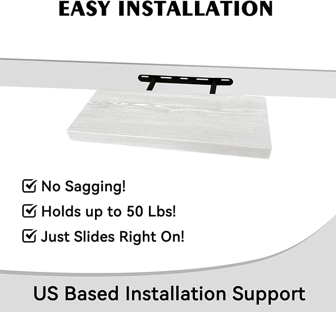 BGMG Wood Floating Shelves 18 inch,White Floating Shelves for Wall,Solid Wood Wall Shelves for Bathroom Living Room Bedroom Kitchen Farmhouse Set of 2-18x 6.7 x1.25 inch