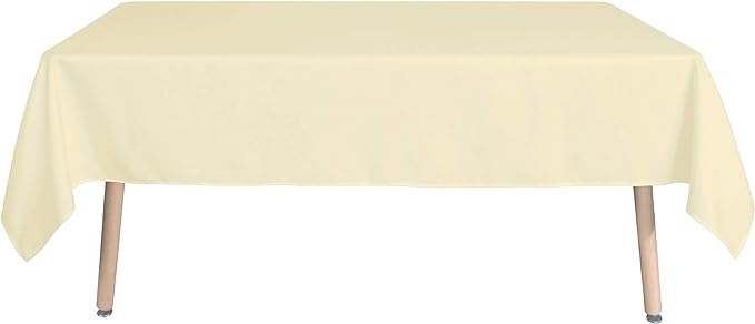 sancua Rectangle Tablecloth - 70 x 120 Inch - Stain and Wrinkle Resistant Washable Polyester Table Cloth, Decorative Fabric Table Cover for Dining Tables, Buffet Parties and Camping, Beige