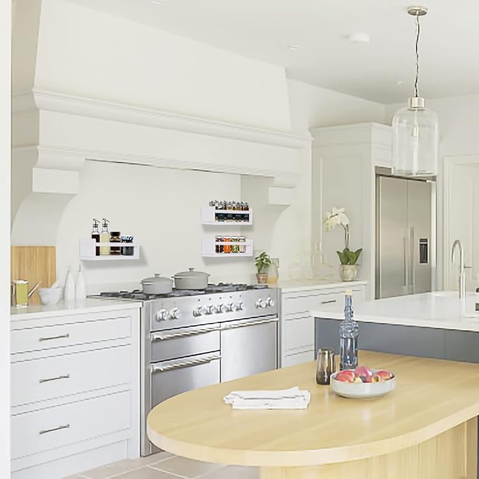 AZSKY Floating Bookshelf for Kids Room White Nursery Shelves Picture Ledge Wall Shelves for Bathroom Decor Kitchen Spice Rack Book Shelf Photo Organizer for Baby Nursery Décor 16 Inch Set of 3