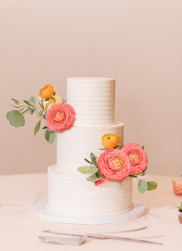 IPOPU 4PCS Real Touch Ranunculus Artificial Flowers Faux Ranunculus Flowers for Vases Real Look Silk Peonies Fake Peony Flowers for Home Indoor Wedding Centerpieces for Table Decorations (Orange)