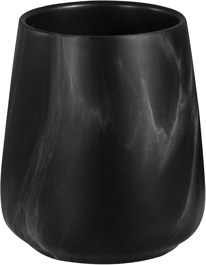 Marble Black Toothbrush Holder for Bathroom - Ceramic Tooth Brushing Holders, Toothbrush Cup, Toothpaste Organizer for Bathroom Countertop, Makeup Brush Holder, Pen Holder for Home Desktop Storage